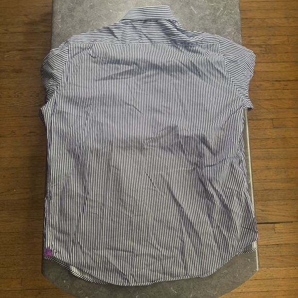 Robert Graham Purple/Blue Striped 16.5 Men's L Shirt Purple Cuff Multicolour. - Picture 8 of 10
